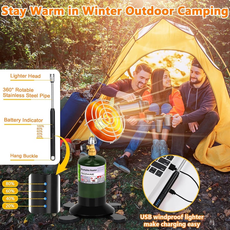 GasCalorix Portable Propane Heater for Camping, Outdoor Gas Space Patio Garage Heater, Upgraded High Heat Output Heaters Foldable Tank Holder for Winter Tent Hiking Fishing Hunting - Image 3